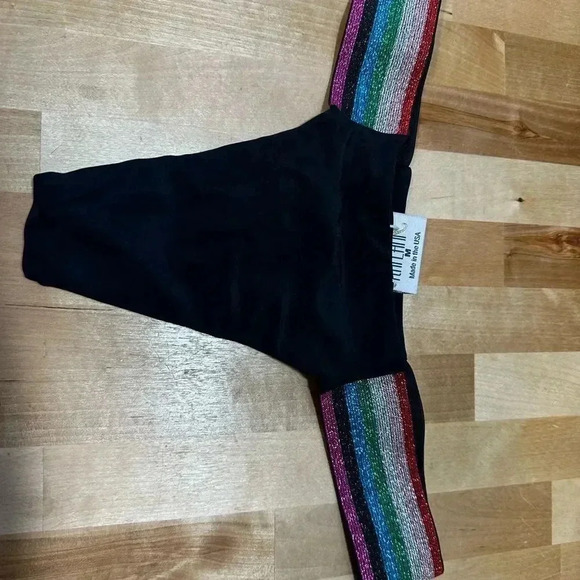 KAILANI DISCO BLACK SWIM BOTTOM MEDIUM NWOT - Picture 3 of 8